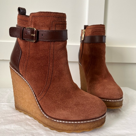 💥 Tory Burch Remy Wedge Platform Bootie size 6.5 - Picture 4 of 8
